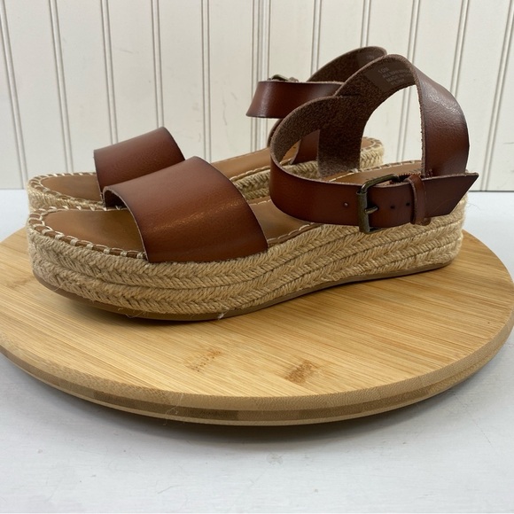 WHITE‎ MT. Women's Plink Platform Wedges Sandals, Brown, Vegan Leather Sz 10M - Picture 4 of 10